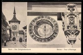 AK Bern, Der Zeitglockenturm, Tour d`Horloge, Kunstuhr